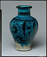 Jar, Stonepaste; painted under transparent turquoise glaze